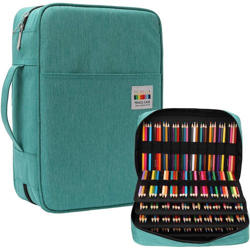 304 Slots Trousse Crayons,4 Compartiments Trousse Crayon De Couleur Grande Capacit¿¿ Pochette Sac Porte-Stylo Pour Le Rangement De Feutres Crayons Stylos Crayons Aquarelle Gomme¿¿Gr¿¿N¿¿