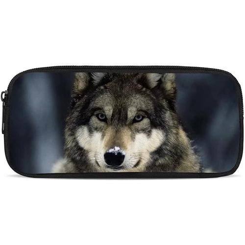 Trousse ¿¿ Crayons 3D Animal Wolf pour Le Bureau de l'¿¿cole, Sacs ¿¿ Crayons pour stylos de Retour ¿¿ l'¿¿cole