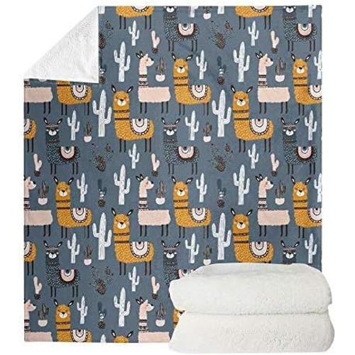 Couverture Pour Enfants Avec Joli Motif Lama - Super Douce - Pour Le Bureau, Le Canap¿¿, La Chaise, La Literie, Le Canap¿¿, Les Voyages, Le Camping - 140 X 180 Cm