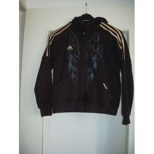 Veste A Capuche "Adidas" Noir Et Doré "T- 10 Ans