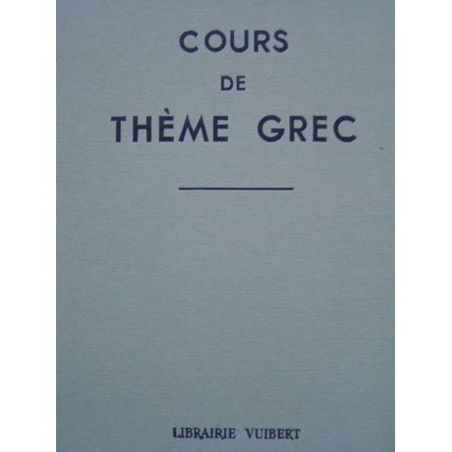 Cours De Theme Grecs 1958