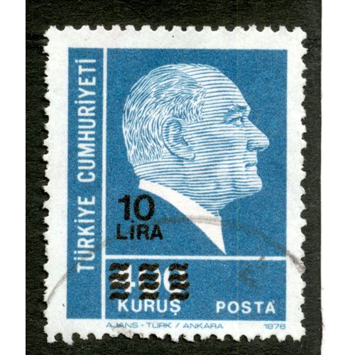 Timbre Oblitéré Turkiye Cumhuriyeti, Posta 1976, 10 Lira