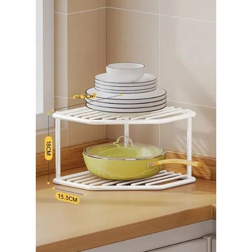 Rangement de cuisine multicouche blanc, coussin d'armoire à usage domestique, support de pot d'évier, acier au carbone de style de luxe