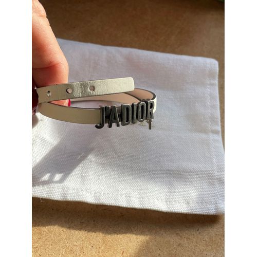 Bracelet Double Tour En Cuir Blanc Ivoire Dior