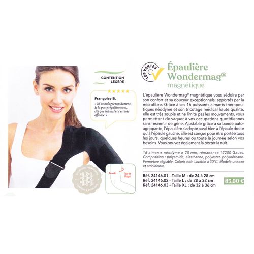 Épaulière Magnétique Microfibre Taille De 28 À 32 Cm