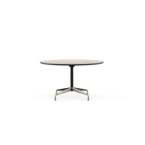 Vitra - Table Dining Eames Segmented Ronde Ø130 Cm - Hpl Blanc, Bord En Plastique Noir (Utilisable À L'extérieur) - Stabilisateur Chromé, Colonne Revêtu Par Poudrage Noir Basic - Noir