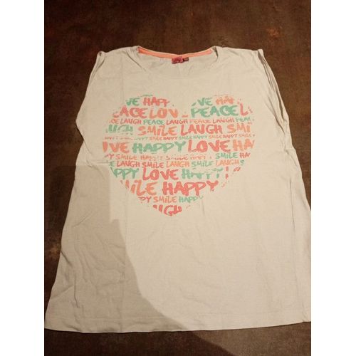 T Shirt Sans Manches Blanc Fille 14 Ans Bilook Très Bon État