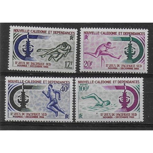 Nouvelle-Caledonie 1966 : 2è Jeux Du Pacifique-Sud : Série Entière De 4 Timbres À 177 F. Neufs **