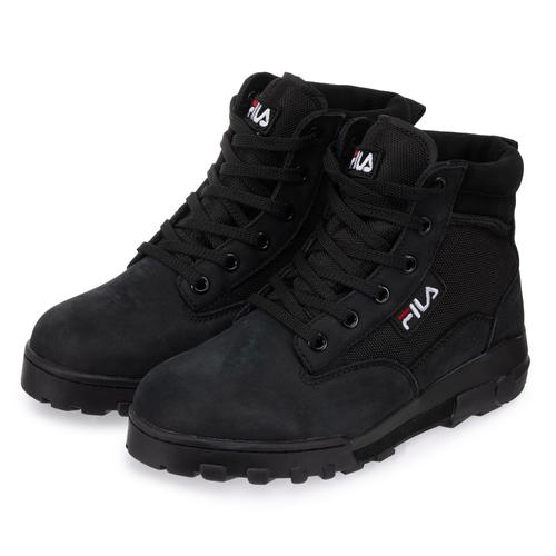 Fila Bottes Pour Grunge Ii Mid Boots Outdoor Logo Laçage Unicolore Noir