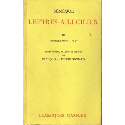 Lettres A Lucilius - Tome 3