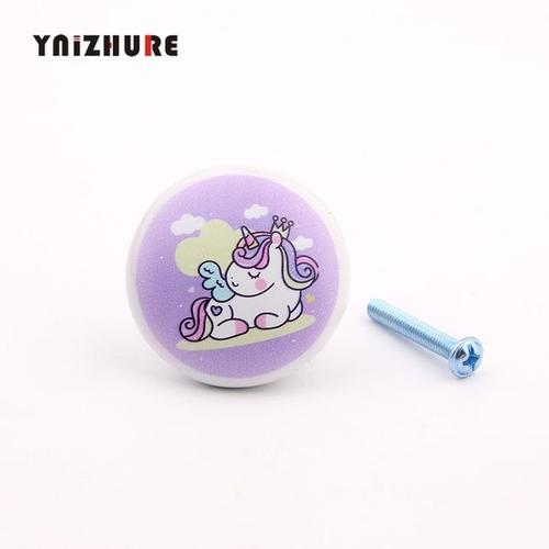 Licorne De Rêve Violet - Astronome-Poignée De Porte En Céramique De Style Nordique Pour Chambre D'enfant, Boutons De Garde-Robe, Cuisine, Jardin, Armoire Moderne, Foy