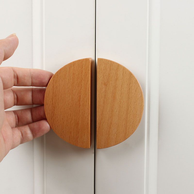 Une Paire -96 Mm - Noyer - Bouton De Porte En Bois Massif Se... - 6