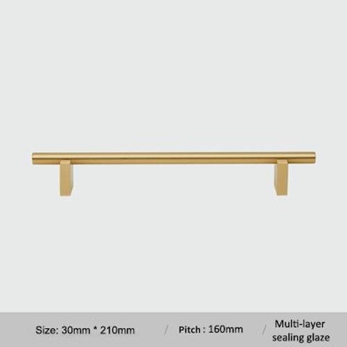 C-4843-160-Fang - Bouton En Laiton Massif Doré Au Design Unique, Barre En T Foy, Plus Longs, Quincaillerie Pour Meubles De Cuisine