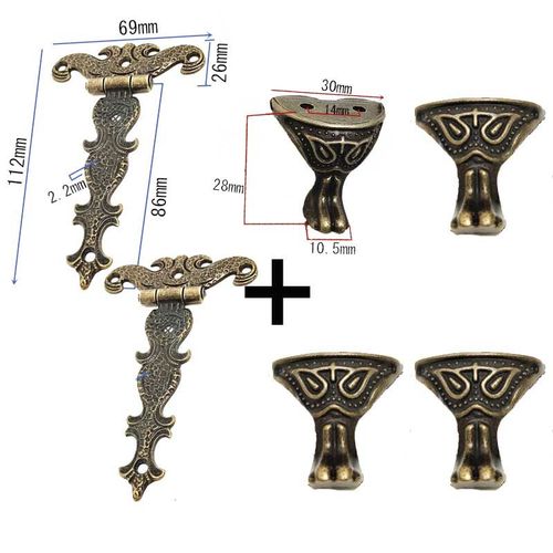 Option 10 - Charnières Bout À Bout Rétro En Alliage De Zinc, Connecteur De Porte, Accessoires De Meubles Durables, Fenêtre D'armoire, Raccord De Boîte À Bijoux En Bois