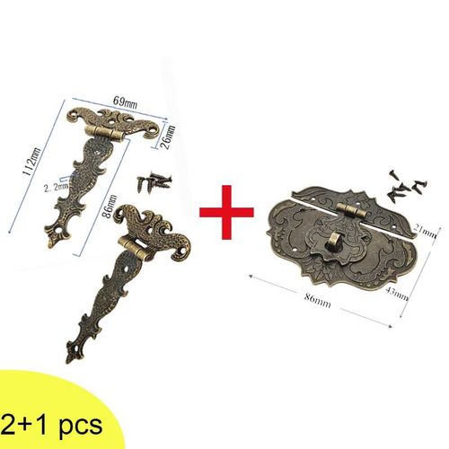 Option 3 - Charnières Bout À Bout Rétro En Alliage De Zinc, Connecteur De Porte, Accessoires De Meubles Durables, Fenêtre D'armoire, Raccord De Boîte À Bijoux En Bois