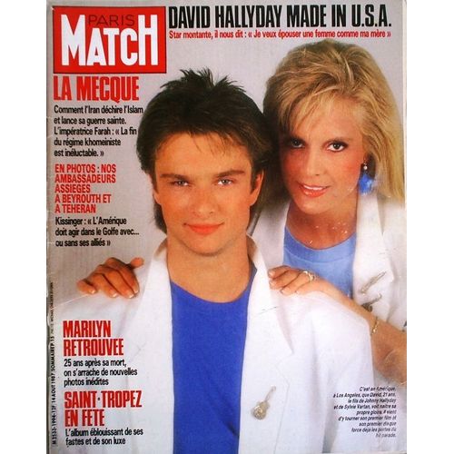Paris Match  N° 1994 : Sylvie Vartan David Hallyday Saint Tropez Valerie-Anne Giscard D'estaing Stéphane Peyron Le Gange Marilyn Monroe Porfirio Rubirosa