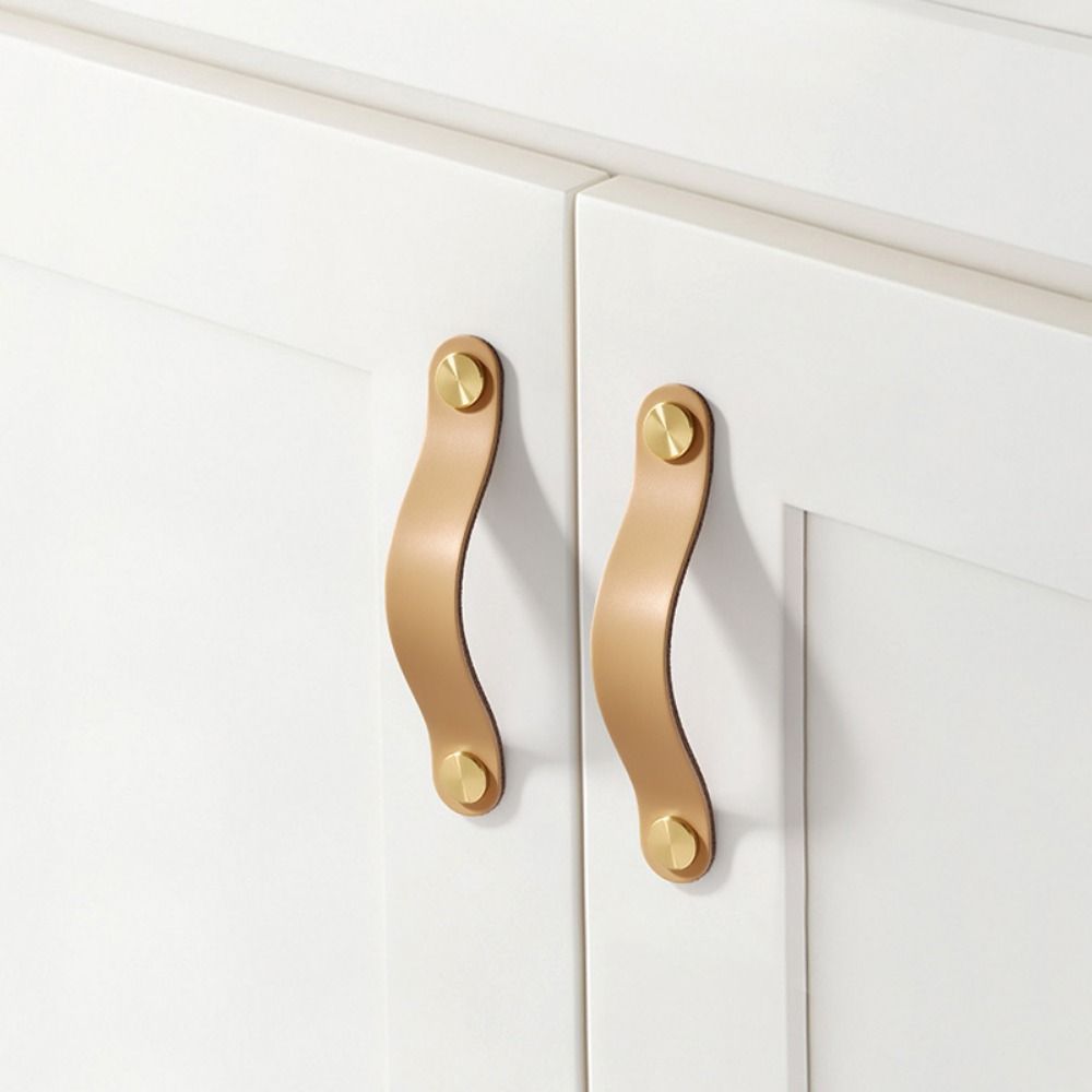 Single Brun - Ensemble De Poignes D'armoire En Cuir En Lait... - 5