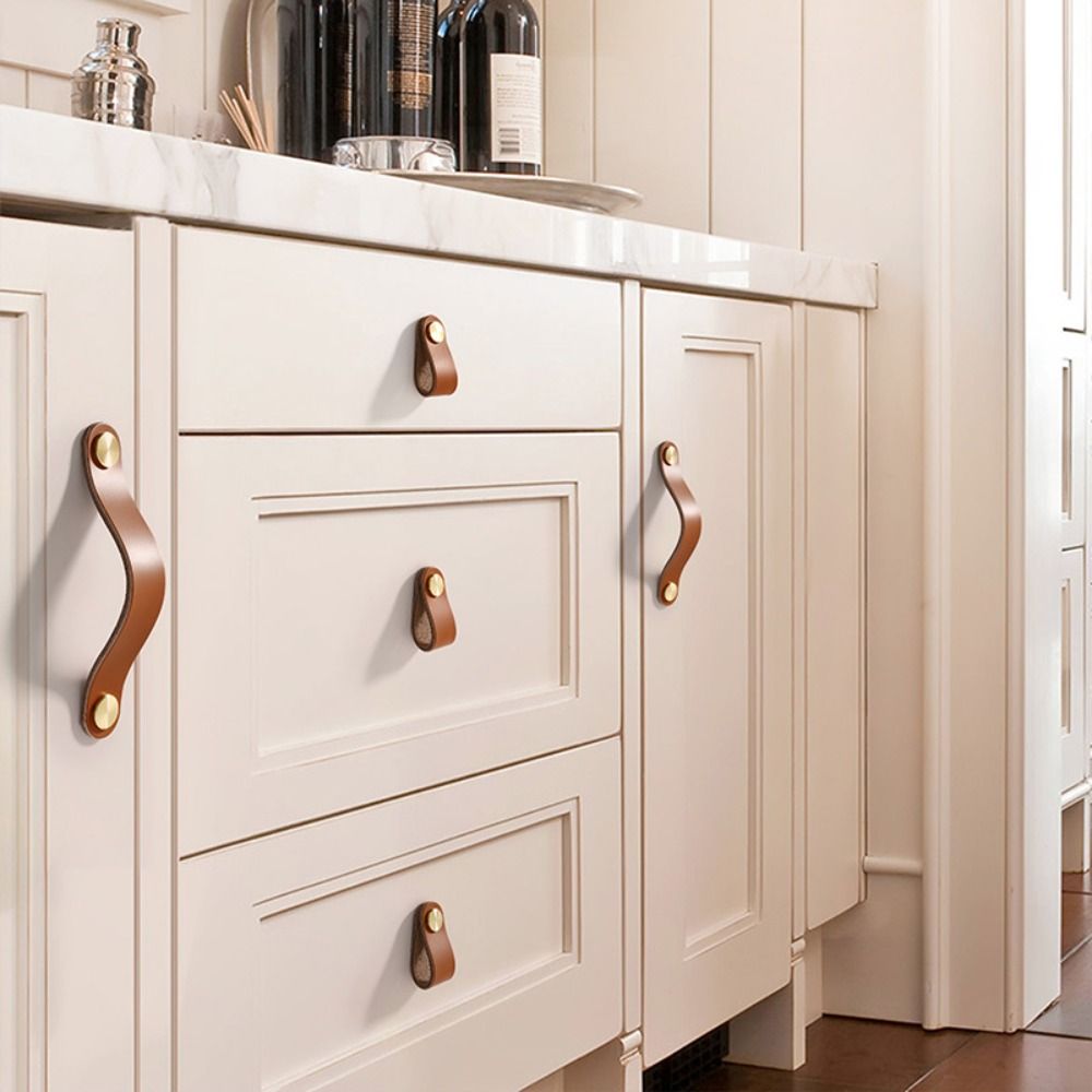 Orange Lger 160 Mm - Ensemble De Poignes D'armoire En Cuir... - 4