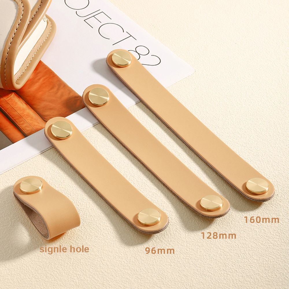 Orange Lger 128 Mm - Ensemble De Poignes D'armoire En Cuir... - 6