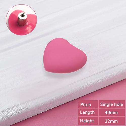 Coeur Rose S - Lèvent D'armoire De Cuisine En Caoutchouc Pour Enfants, Mignon, Rose, C¿Ur, Étoile, Lune, Nuage, Foy, Poignée De Meuble, Melpulls, Porte Foy