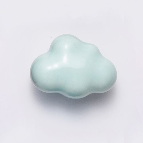Cloud Tiffany Blue - Lèvent De Meuble En Céramique À Trou Unique, Disponible En Blanc, Rose Et Bleu, Idéal Pour Commode, Chambre D'enfant