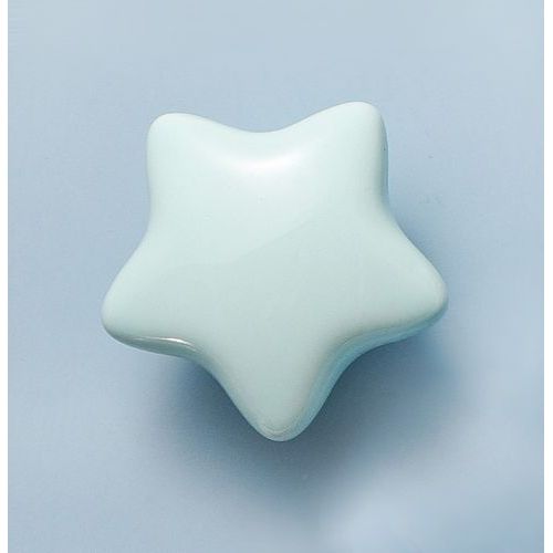 Star Tiffany Blue - Lèvent De Meuble En Céramique À Trou Unique, Disponible En Blanc, Rose Et Bleu, Idéal Pour Commode, Chambre D'enfant