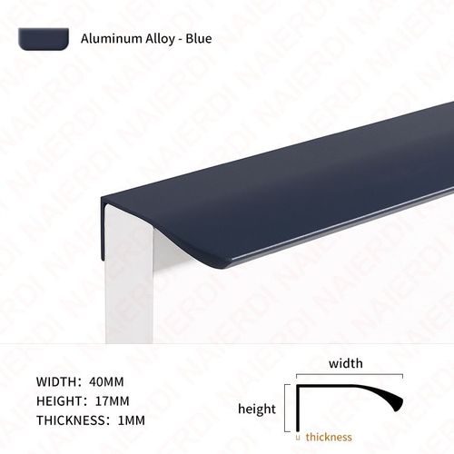Longueur 250 Mm - 3 Arc De Coin Bleu - Poignée De Meuble Longue En Alliage D'aluminium, Idéale Pour Cisco, Commode Et Porte