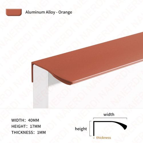 Longueur 200 Mm - 3 Arc Coin-Orange - Poignée De Meuble Longue En Alliage D'aluminium, Idéale Pour Cisco, Commode Et Porte