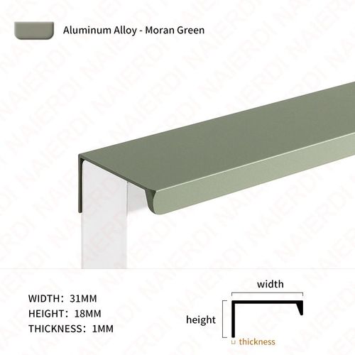 Longueur 1000 Mm - 4-Angle Vert - Poignée De Meuble Longue En Alliage D'aluminium, Idéale Pour Cisco, Commode Et Porte