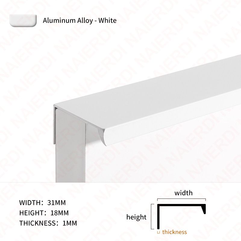 Longueur 150 Mm - 4 Angle Droit Blanc - Poigne De Meuble Lo...