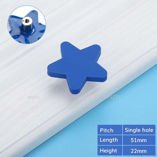 Blue Star S - Poignée En Caoutchouc Étoile Lune, Mignon, Résistant Aux Coups, Bouton De Porte D'armoire, Chambre D'enfants, Garde-Robe De Bureau, Quincaillerie De Meubles