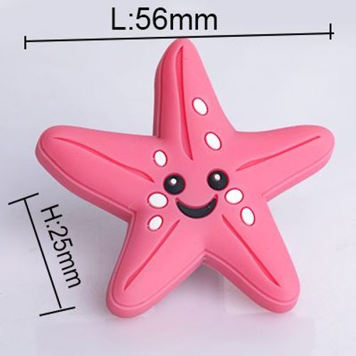 Rose - Poignée En Silicone Pour Enfants, Dessin Animé Mignon, Couleur Créative, Écologique, Bleu, Rose, Rouge, Blanc, Étoile De Mer, Tiroir, Bouton De Meuble À Chaussures