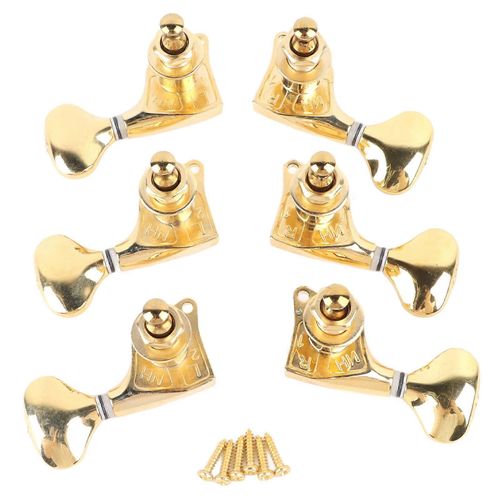 6pcs Guitare Accordeur Chevilles Tuning Set 1 :18 Rapport DEngrenage Compltement Ferm Guitares lectriques Accessoires Avec Petite Queue Poigne Or