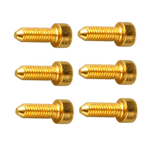 6pcs Guitare Vis  Tte Hexagonale Double Tremolo Bridge Saddle String Lock Screw Avec Pointe Conique Or