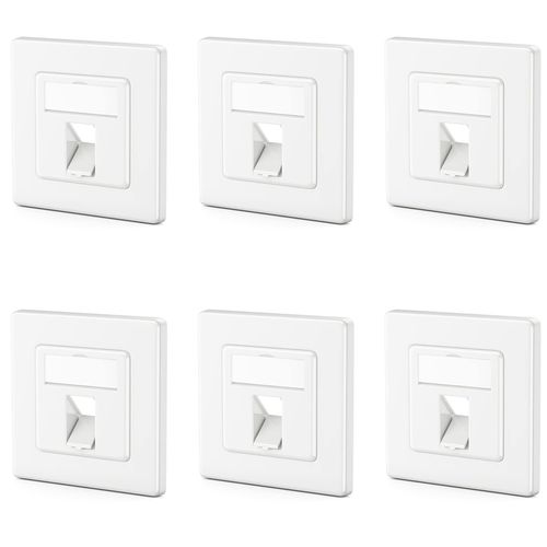 6X 1 Port Botier De Raccordement Lan Botier De Donnes Encastr Pour Modules Keystone Sortie Coude  45 Pour Modules Keystone Avec P. Ex. Rj45 Coaxial F Rj-11 Cinch Jack Toslin[GBP6274640]