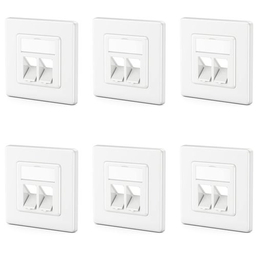 6X 2 Port Botier De Raccordement Lan Botier De Donnes Encastr Pour Modules Keystone Sortie Coude  45 Pour Modules Keystone Avec P. Ex. Rj45 Coaxial F Rj-11 Cinch Jack Toslin[GBP6272416]
