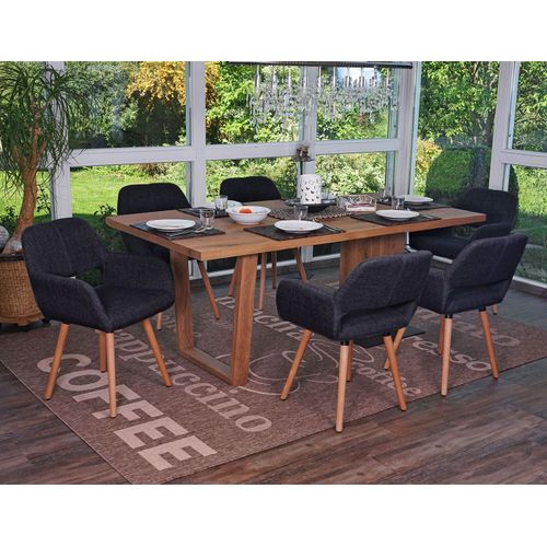 6x Chaise De Salle  Manger Hwc-A50 Ii, Fauteuil, Design Rtro Des Annes 50   Tissu, Gris Fonc