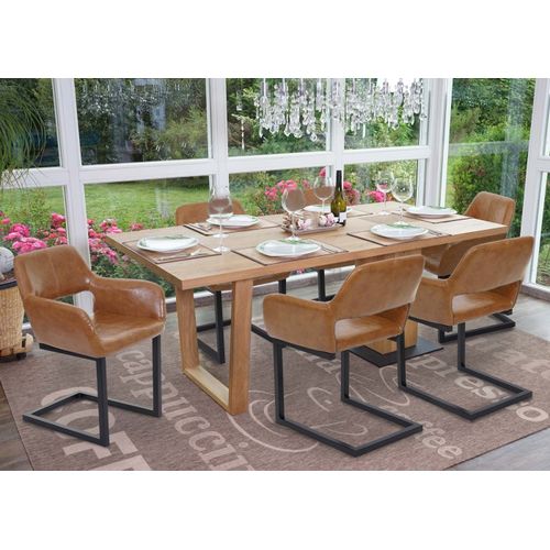 6x Chaise De Salle  Manger Hwc-A50 Ii, Rtro   Simili Daim, Brun
