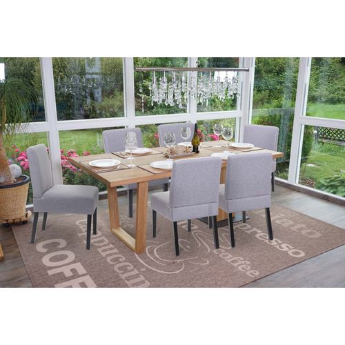 6x Chaise De Salle  Manger Hwc-F61, Fauteuil Lounge, Tissu/Textil   Gris