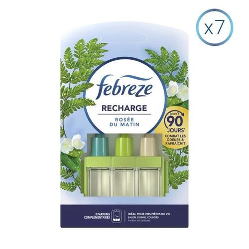 7 Recharges Rose Du Matin Pour Desodorisant Electrique, 20ml, Febreze Smart
