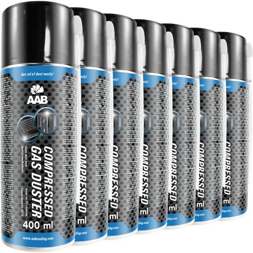 7 x AAB Bombe Air Sec 400ml,Bouteille Air Comprim,Nettoyage des Ordinateurs,Dpoussirant en Spray,Enlever la Poussire,Sans Odeur Arosol,Computer Cleaner,Informatique Matriel.[F28]