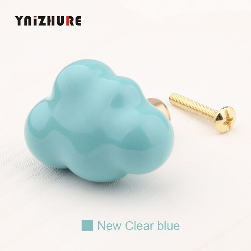 Nouveau Bleu Clair - Poignes De Meuble En Cramique Pour Ch...