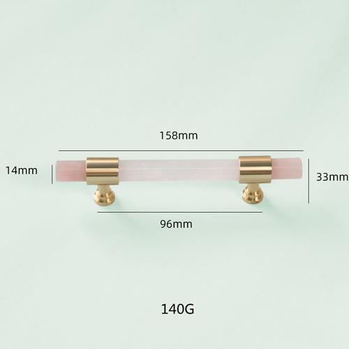 96 Mm - Poignées En Marbre Et Cristal Rose Pour Armoires, Meubles Français, Portes De Garde-Robe, Tiroirs En Laiton, Petites Poignées