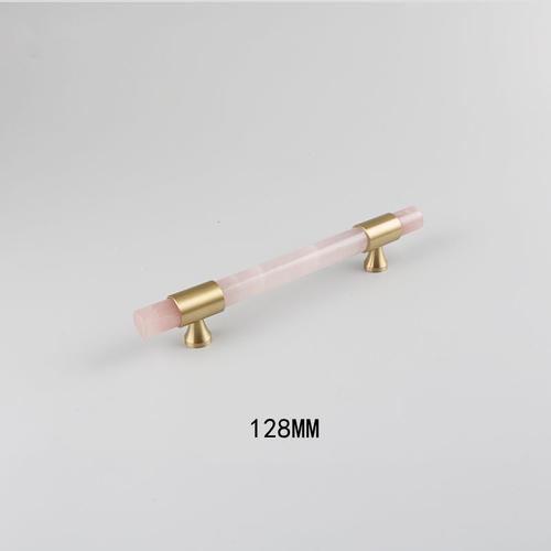 B128 Mm - Poignées En Marbre Et Cristal Rose Pour Armoires, Meubles Français, Portes De Garde-Robe, Tiroirs En Laiton, Petites Poignées