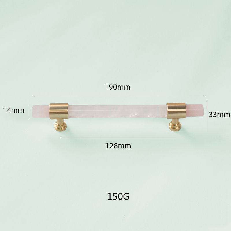 128 Mm - Poignées En Marbre Et Cristal Rose Pour Armoires, Meubles Français, Portes De Garde-Robe, Tiroirs En Laiton, Petites Poignées