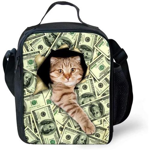 Sac ¿¿ d¿¿jeuner isotherme pour enfant Motif pique-nique Taille unique Money Cat