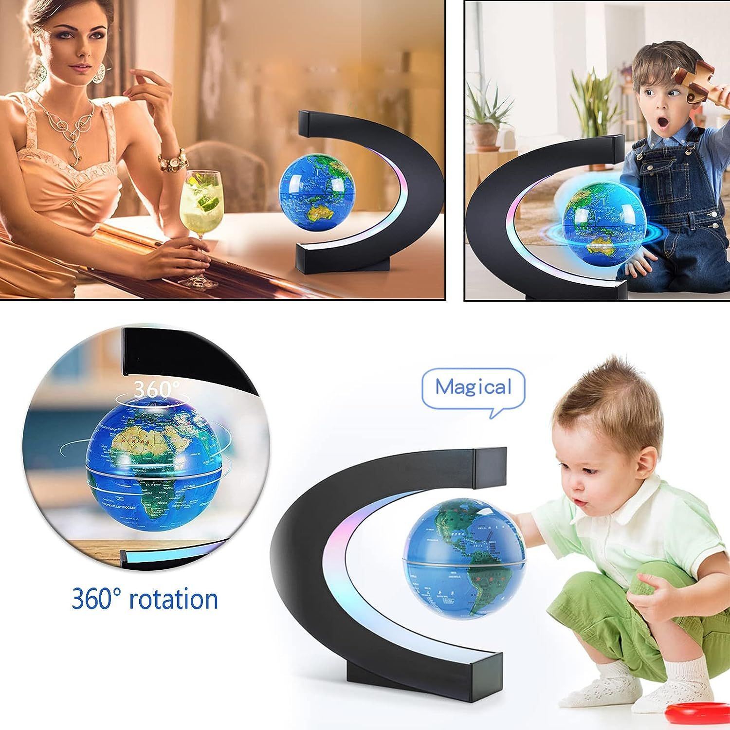 Globe Levitation Magntique, Cratif Globe Terrestre Lumineu... - 4