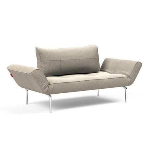 Canapé Lit Zeal Straw Piétement Aluminium Tissu Twist Granite