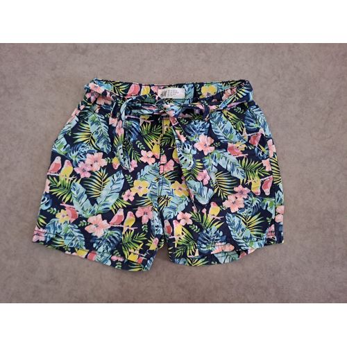 Short Tissu Marine "Tropical" H&m - 8 Ans