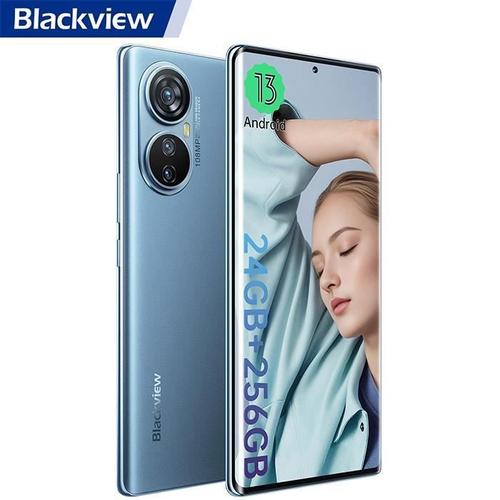 Téléphone Portable Débloqué Blackview A200 Pro 108MP 6.67" FHD+ 2.4K écran incurvé 24Go+256Go 5050mAh 66W Android 13 Dual SIM - Bleu